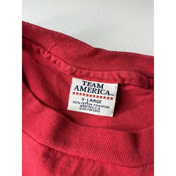 Vintage Team America Tshirt Red Stars Size XL Single Stitch - Picture 4 of 8